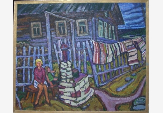 На скамейке