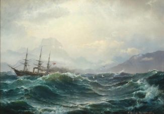 Пароход в бурном море